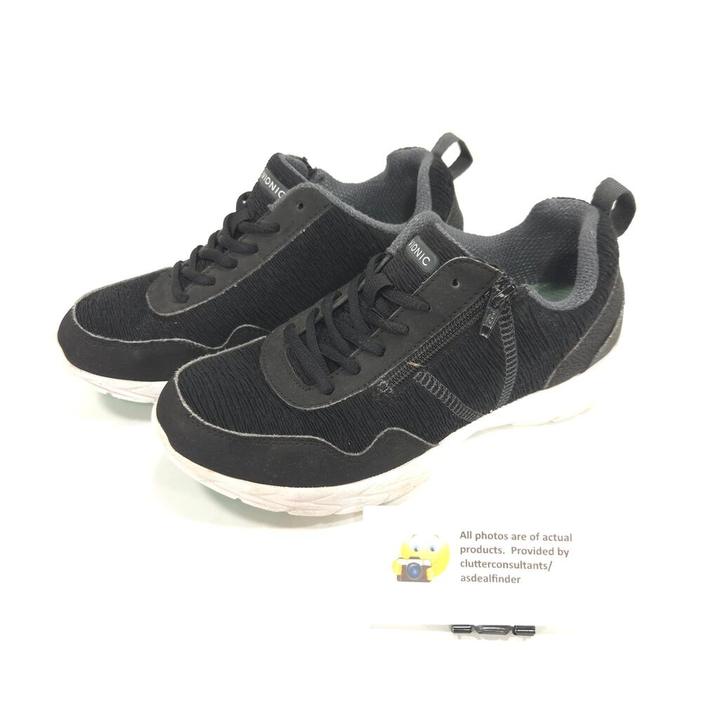 Vionic Jetta Lace Up Athletic Running Shoe Womens Size 6.5 Black White